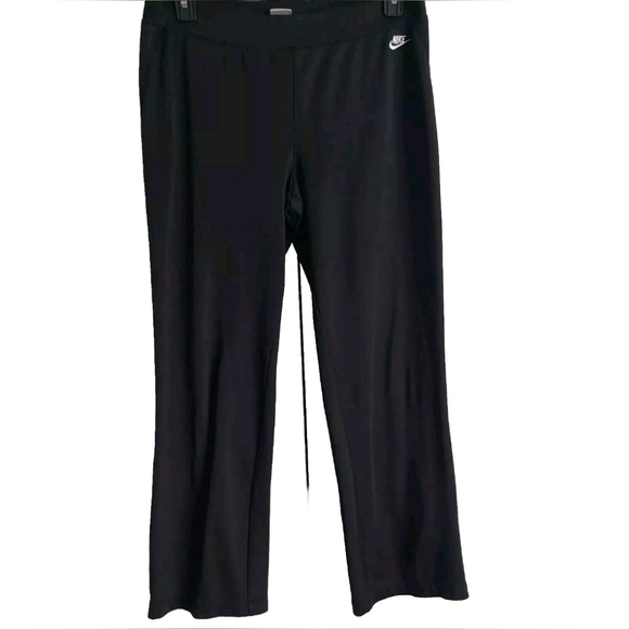Nike Vintage Y2K Pull-on wide-Flare leg knit pants women's L/XL 12/14 Black - Picture 1 of 5